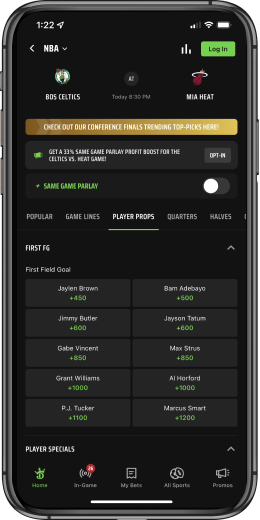 NBA Player Props on DraftKings mobile app